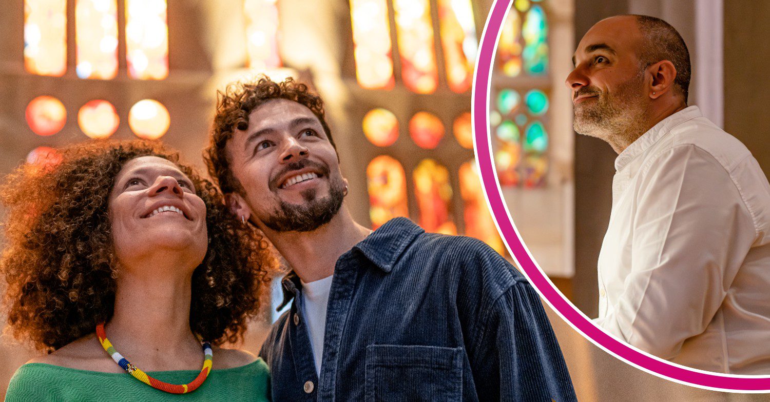 Tourists in Barcelona's Sagrada Familia