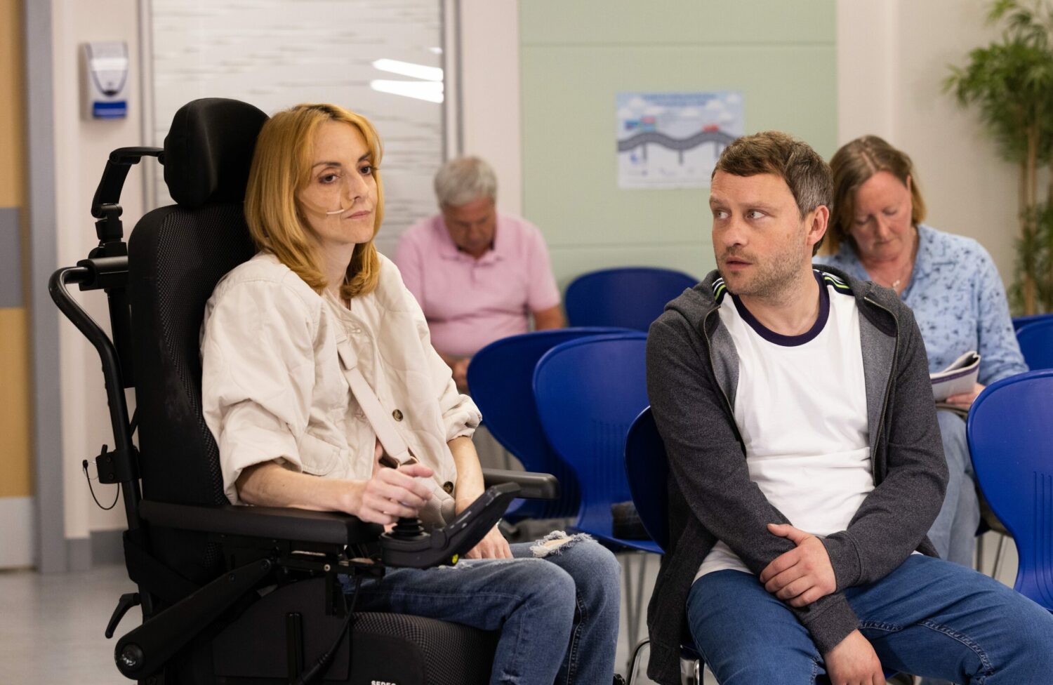 Paul talks to Shelly at his MND appointment on Corrie