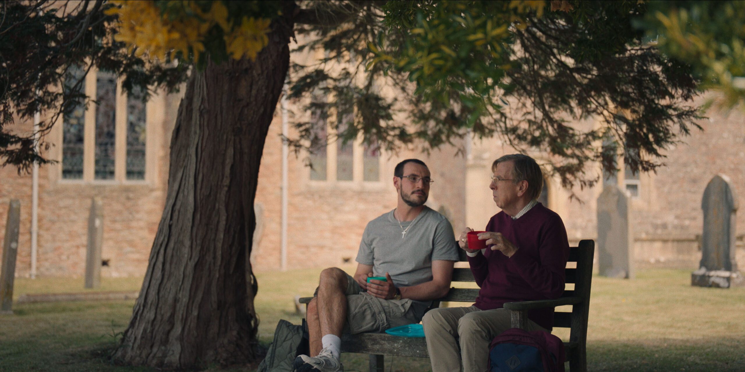ÉANNA HARDWICKE as Ben Field, and Timothy Spall as Peter Farquhar in The Sixth Commandment