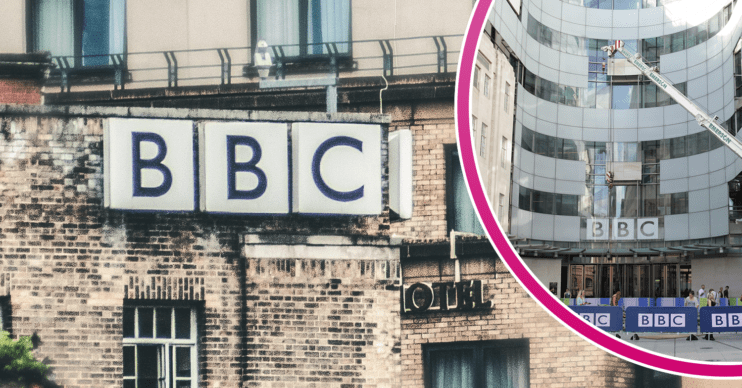Composite image of the BBC building and a logo