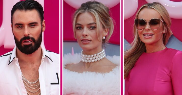 Rylan Clark, Margot Robbie and Amanda Holden at the Barbie premiere