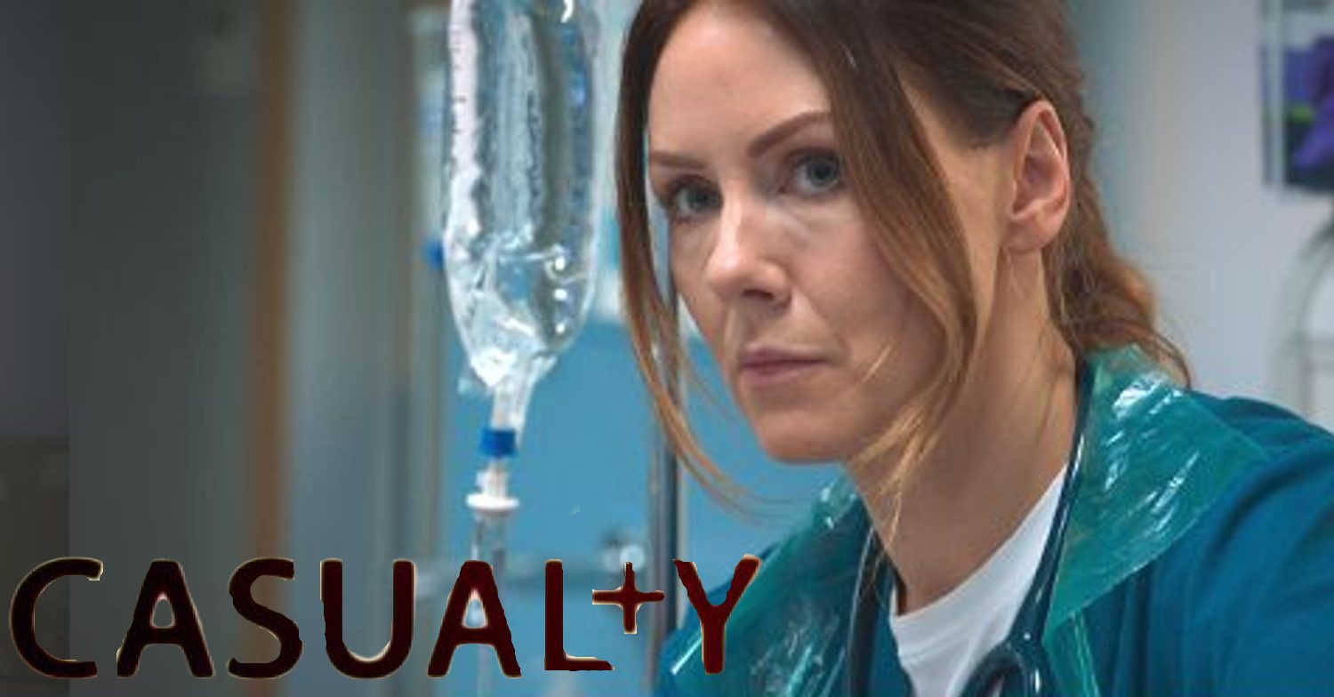 Casualty's Stevie with the Casualty logo