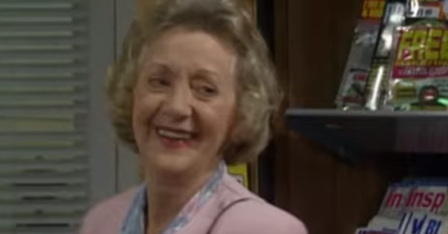 Coronation Street's Mavis is smiling