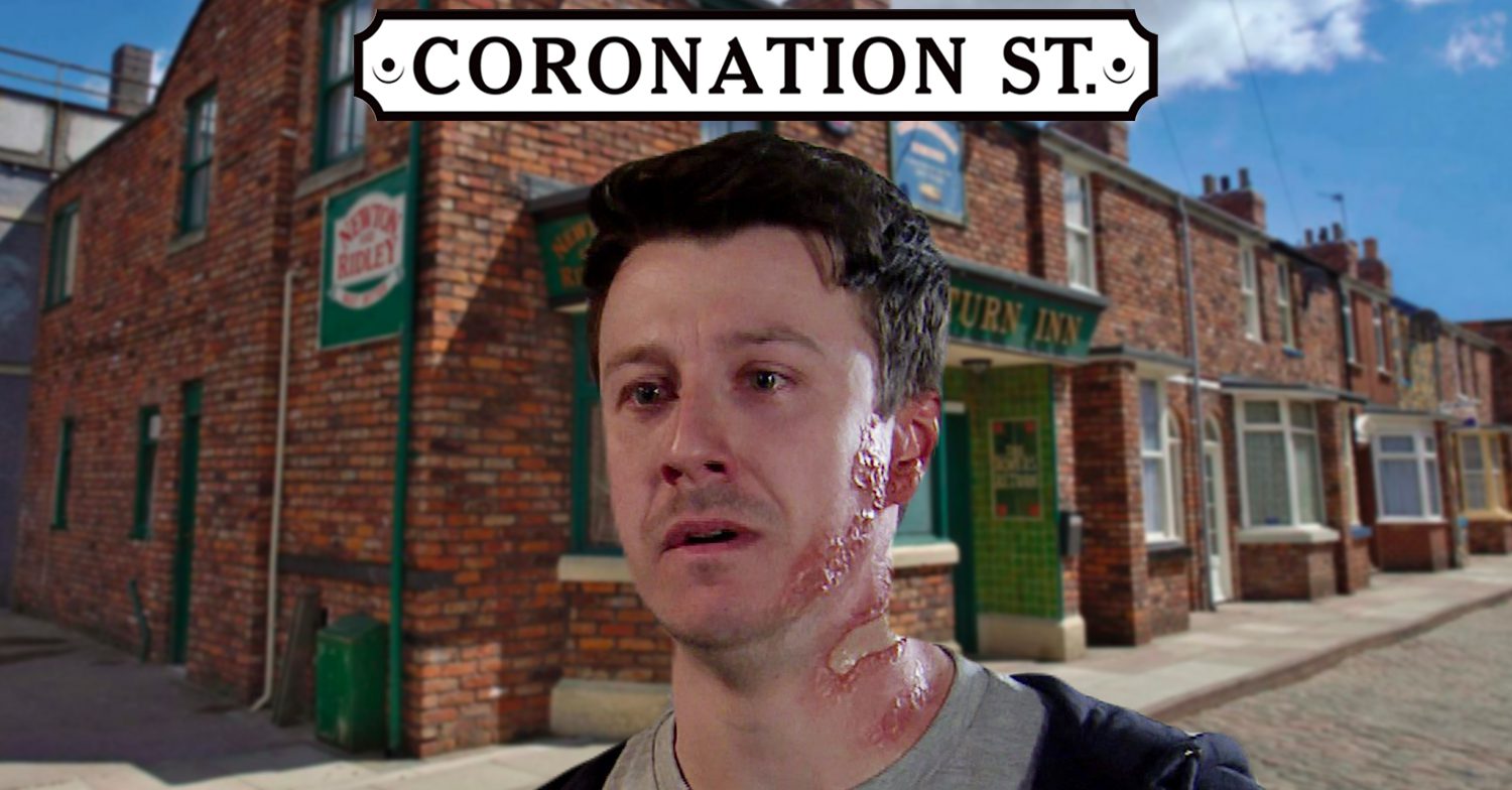 Coronation Street's Ryan, the Coronation Street logo and background of the Rovers