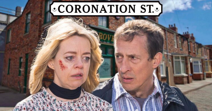 Coronation Street's Toyah, Spider, the Coronation Street logo and background of the Rovers