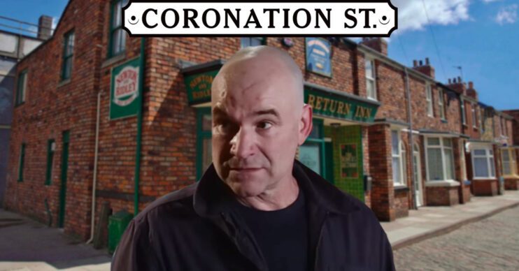 Coronation Street's Tim, the Coronation Street logo and background of the Rovers