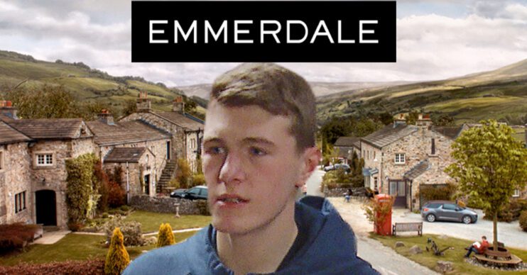Emmerdale's Arthur, the Emmerdale logo and background of the Dales