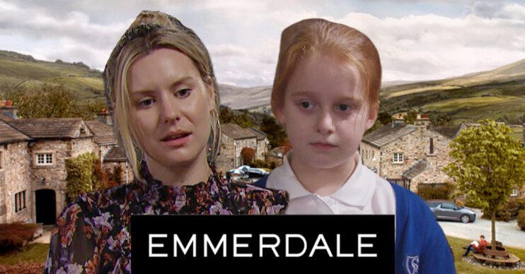 Emmerdale's Dawn, Clemmie, the Emmerdale logo and background of the Dales