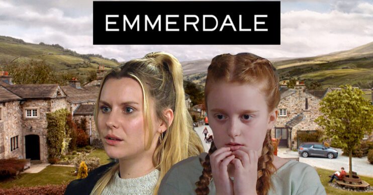 Emmerdale's Dawn, Clemmie, the Emmerdale logo and background of the Dales