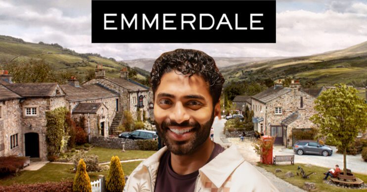 Emmerdale's Suni, the Emmerdale logo and background of the Dales