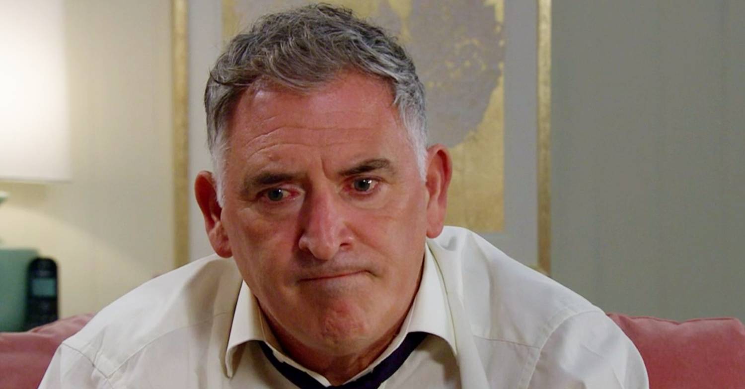 Emmerdale character Bob looks dejected
