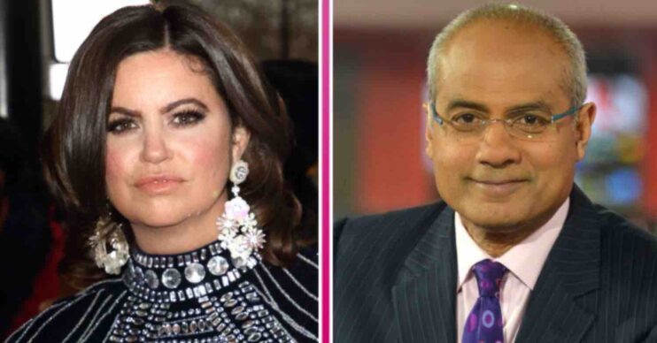 Dame Deborah James and presenter George Alagiah smiling