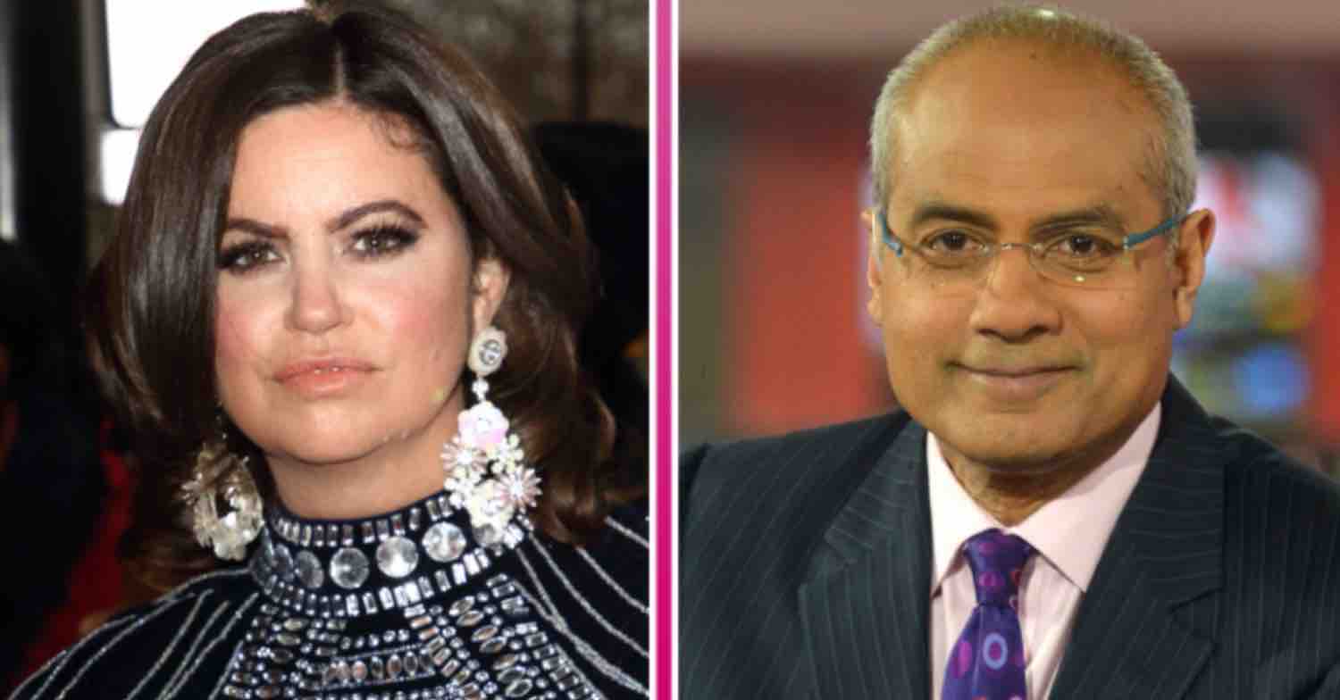 Dame Deborah James and presenter George Alagiah smiling