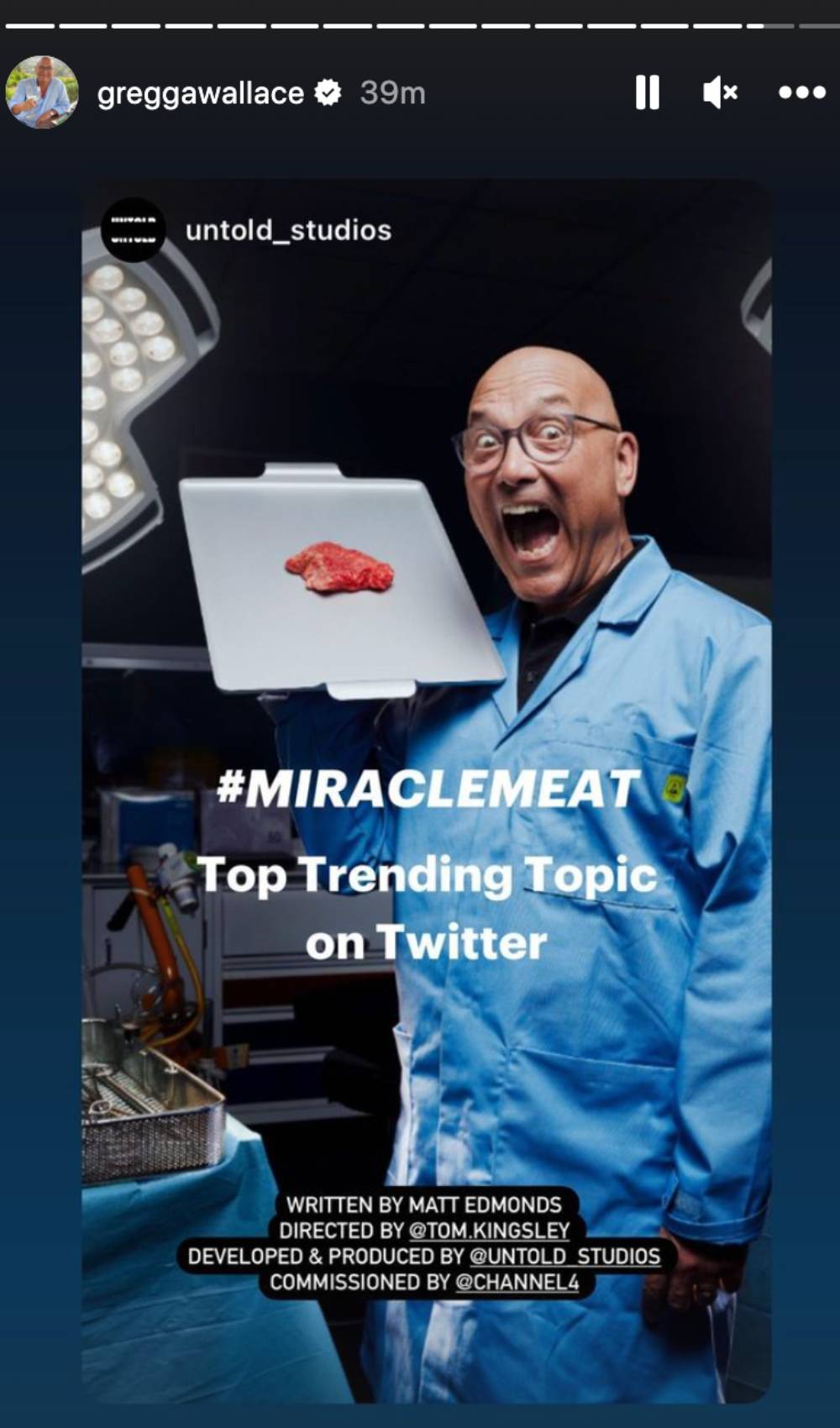 Gregg Wallace shares an Instagram post about his 'documentary'