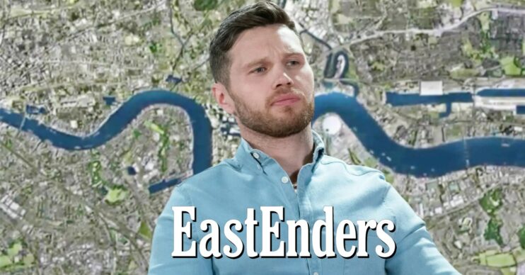 Keanu on EastEnders against show logo and background (Credit: BBC/Composite: ED!)
