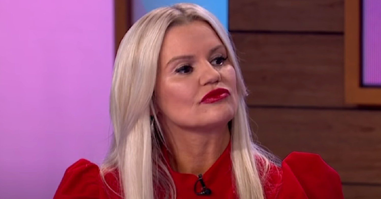 Kerry Katona in red dress on Loose Women