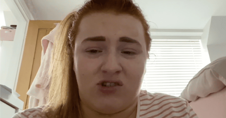 Amelia Martin looking upset talking to camera