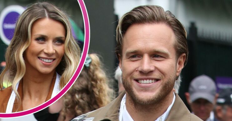 Olly Murs smiling with fiancee Amelia Tank