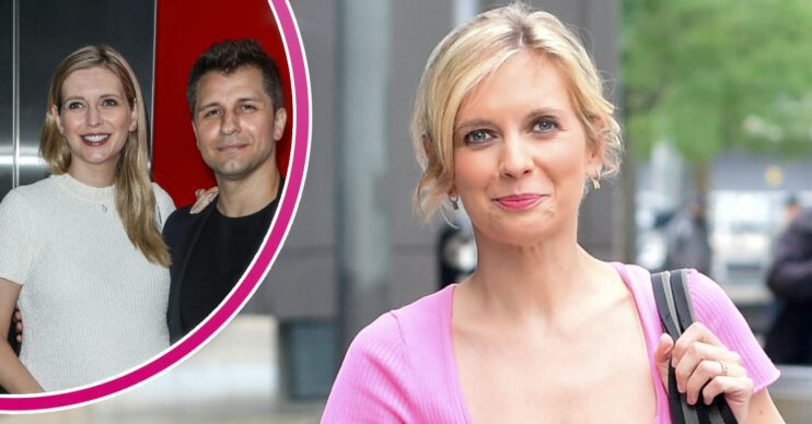 Rachel Riley smiling with Pasha Kovalev