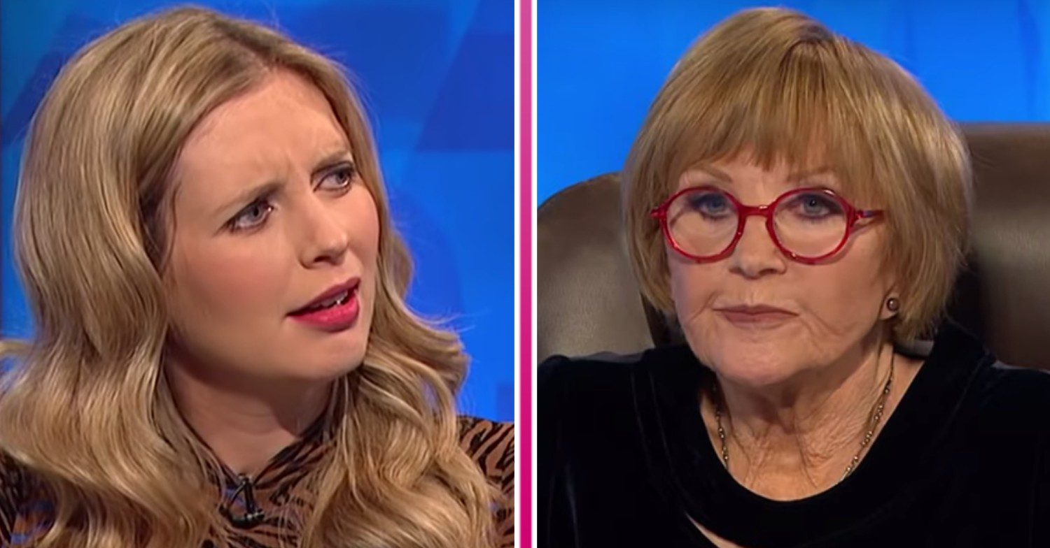 Rachel Riley looks confused on Countdown, Anne Robinson looks stern