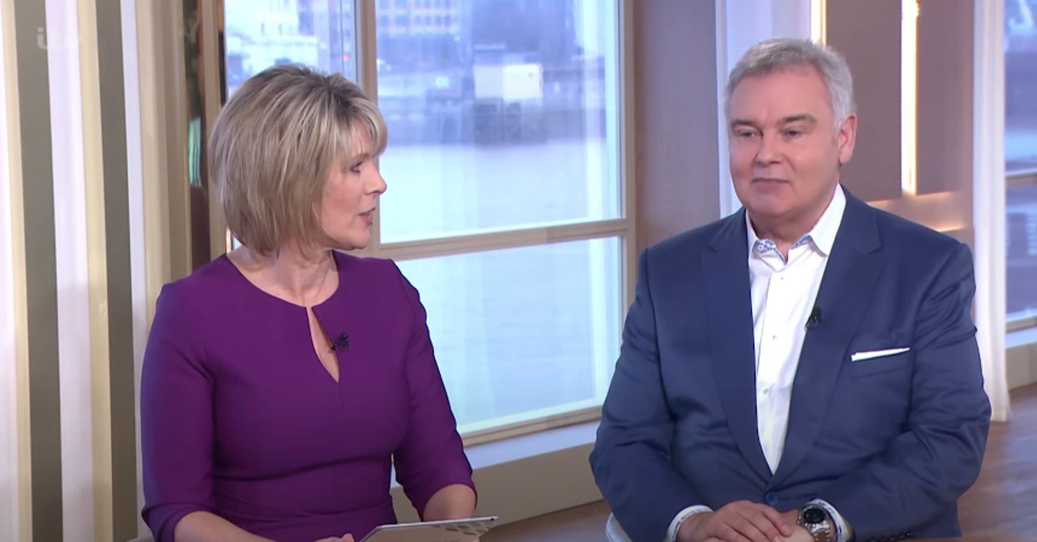Ruth Langsford looking at Eamonn Holmes speaking on This Morning