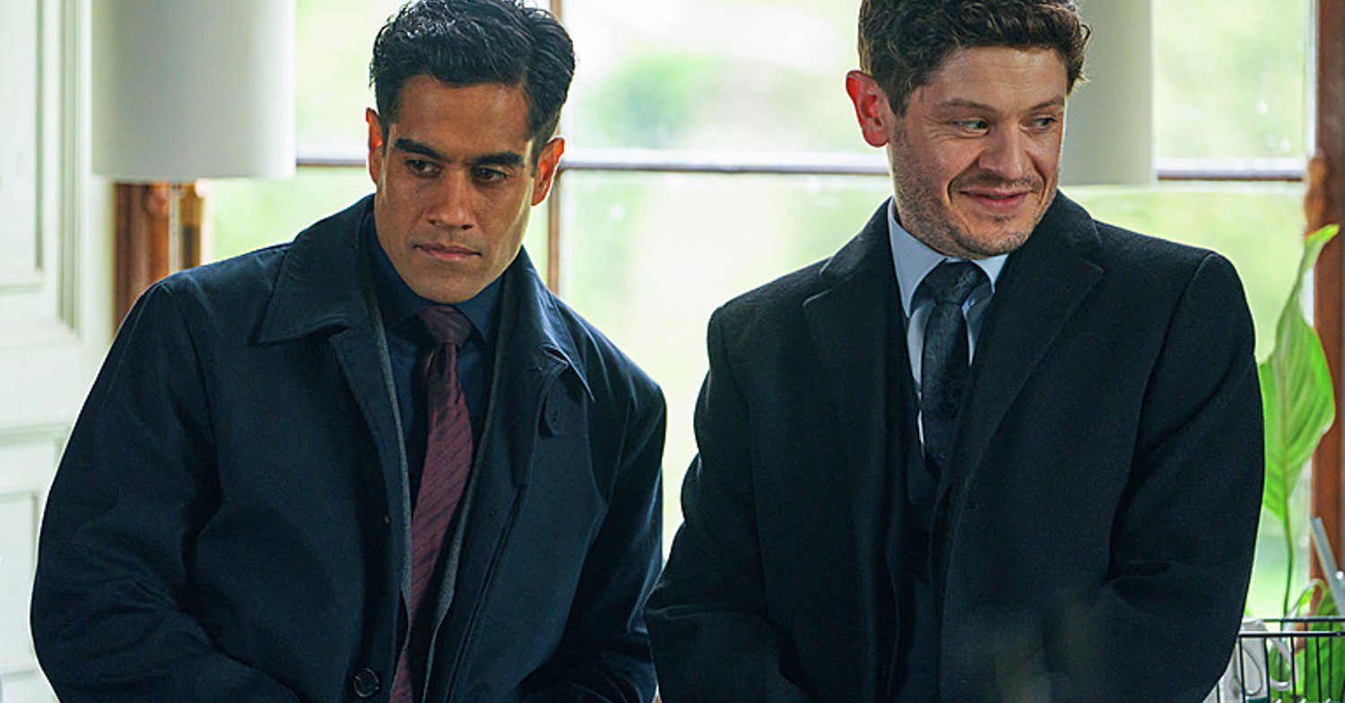 Actors Sacha Dhawan and Iwan Rheon stood next to each other on set of BBC show Wolf