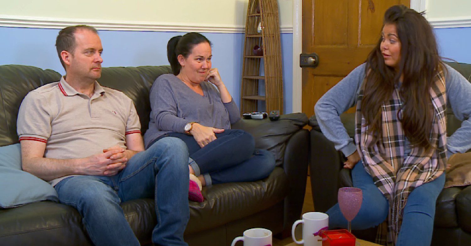 Scarlett Moffatt with her mum and dad on Gogglebox