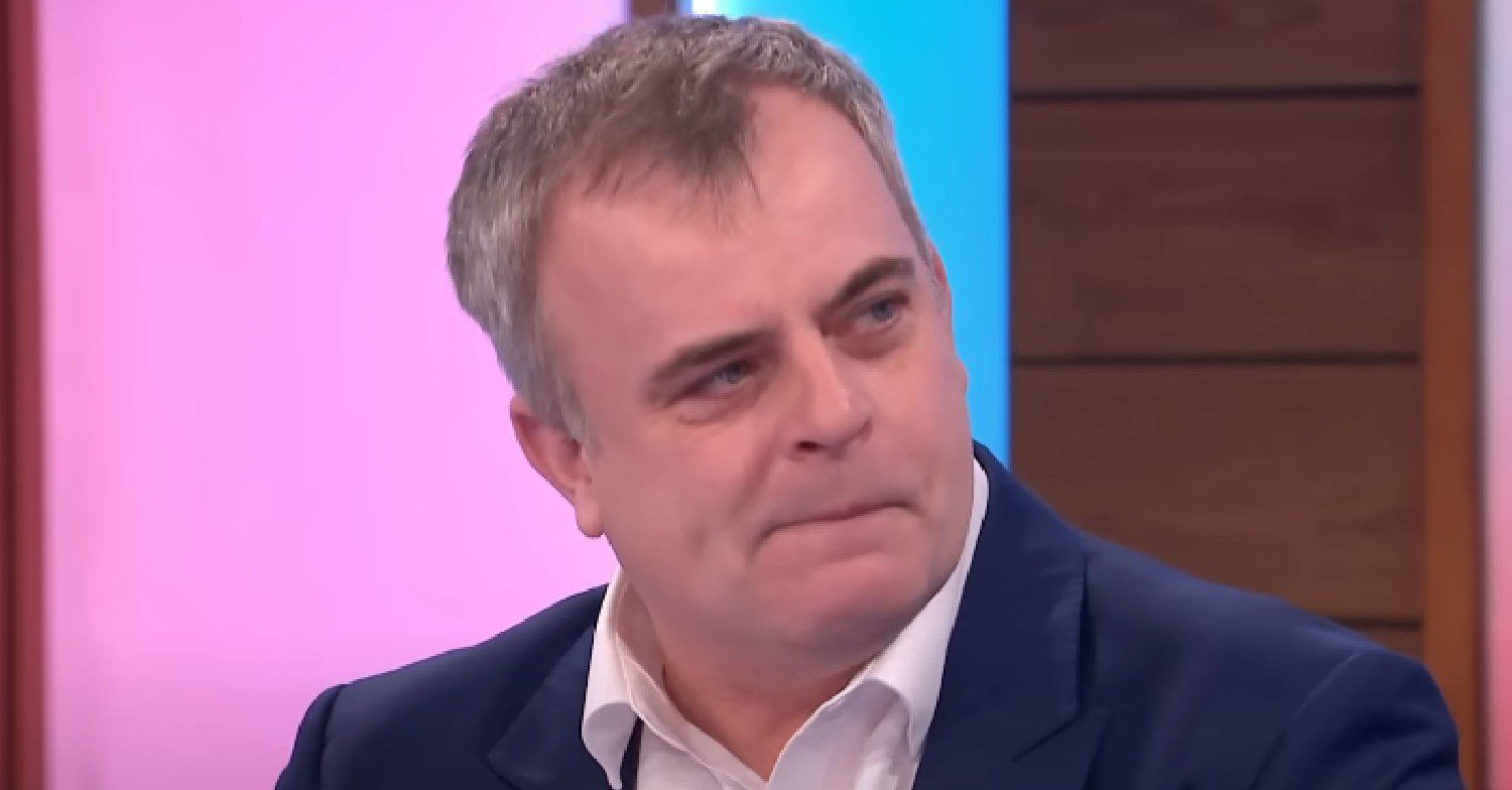 Simon Gregson biting his lip on Loose Women