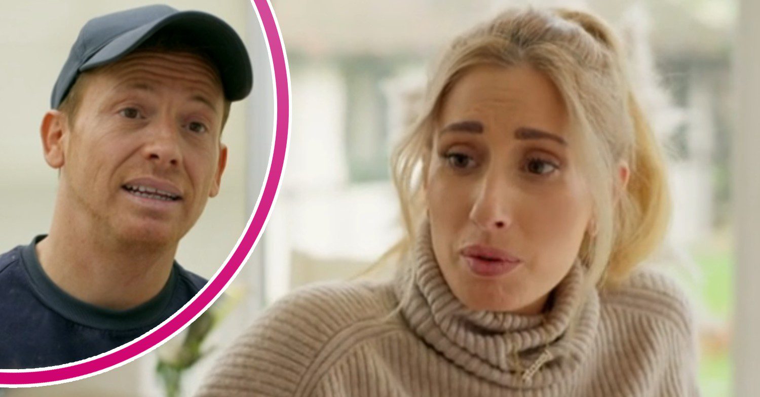 Joe Swash and Stacey Solomon talking in BBC documentary