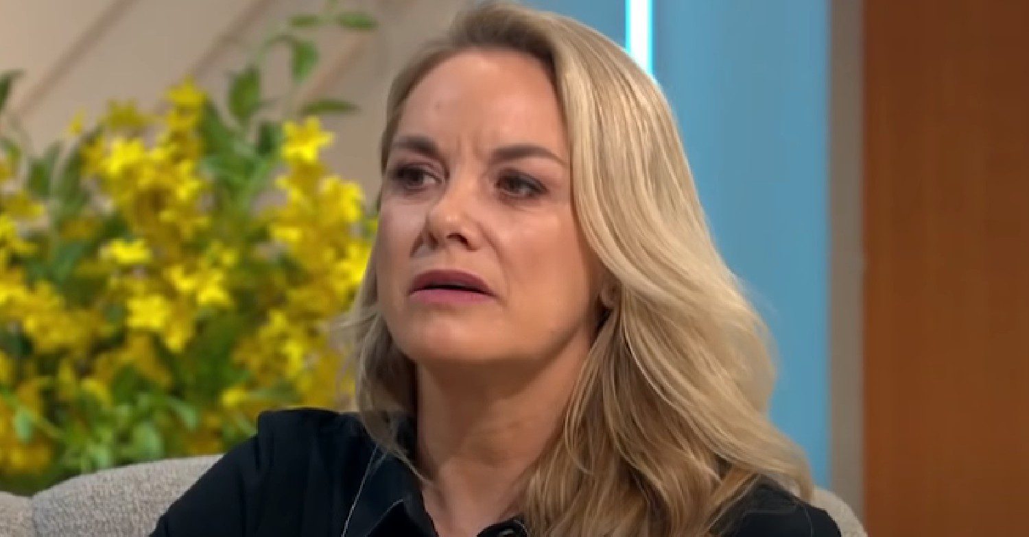Tamzin Outhwaite speaking on Lorraine