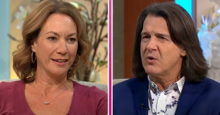 Tanya Franks and Scott Mitchell during appearances on Lorraine