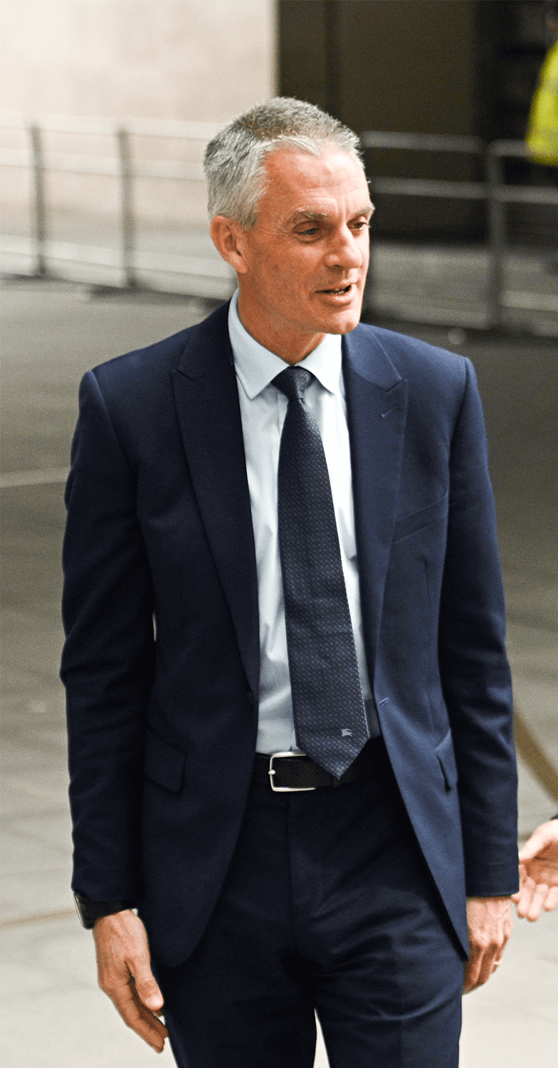 Tim Davie, head of the BBC, in a suit