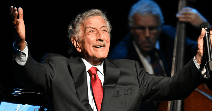 Tony Bennett singing on stage