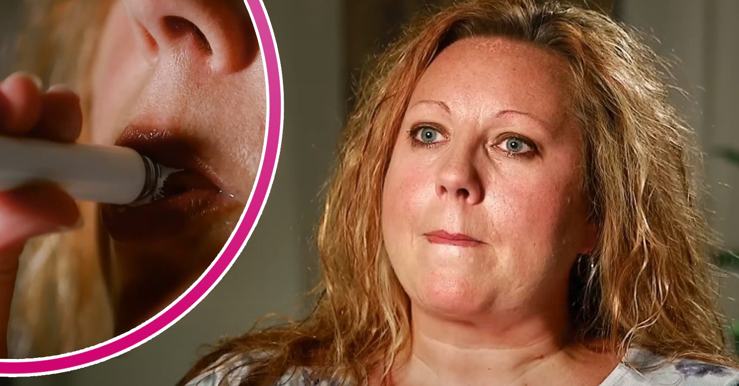 Woman drinking paint on My Strange Addiction