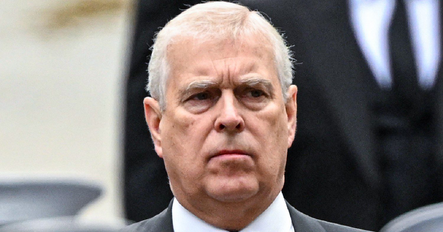 Prince Andrew looking stern