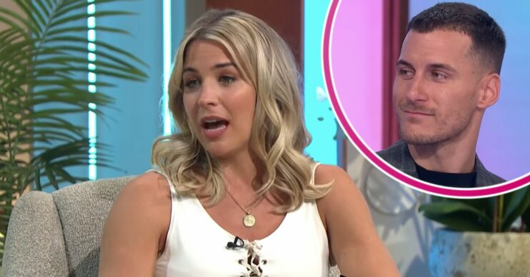 Gemma Atkinson talking on Lorraine with Gorka smiling