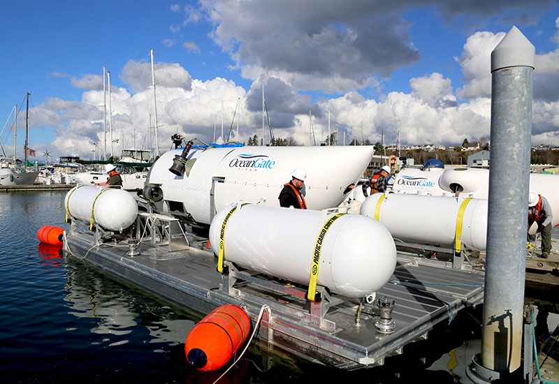 Titan submersible above the water