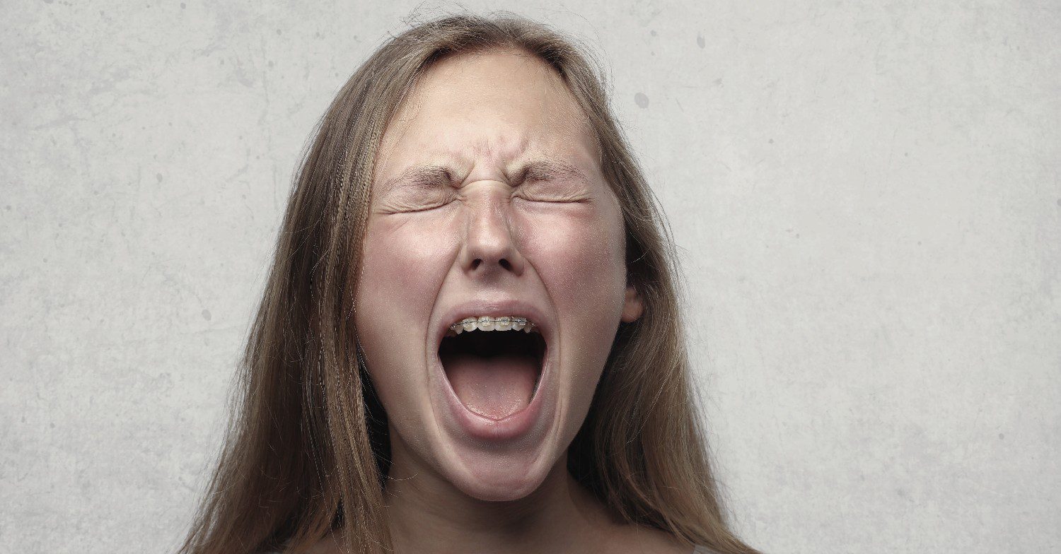 Woman screaming