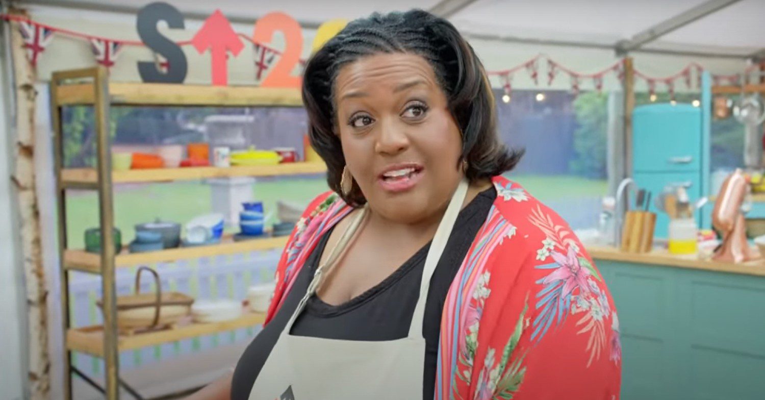 Alison Hammond baking on Celebrity Bake Off