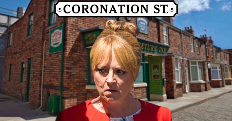 Coronation Street's Jenny, the Coronation Street logo and background of the Rovers