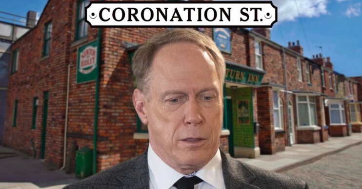 Coronation Street's Stephen Reid, the Coronation Street logo and background of the Rovers