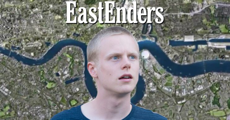 EastEnders' Bobby, the EastEnders logo and background of the Thames