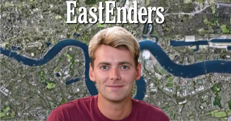 EastEnders' Peter, the EastEnders logo and background of the Dales