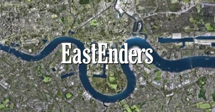 EastEnders' logo and background of the Thames