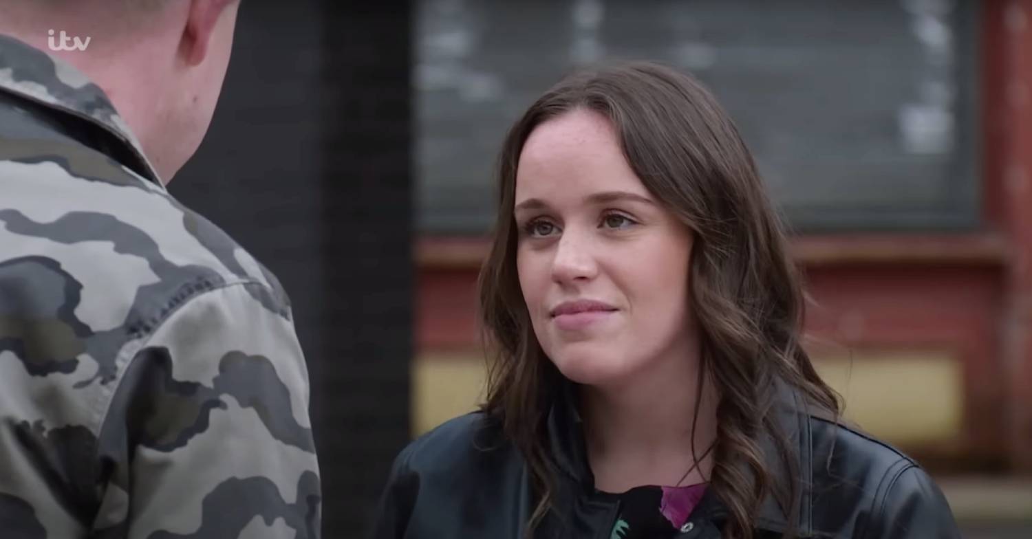 Ellie Leach playing Faye Windass as she leaves Coronation Street