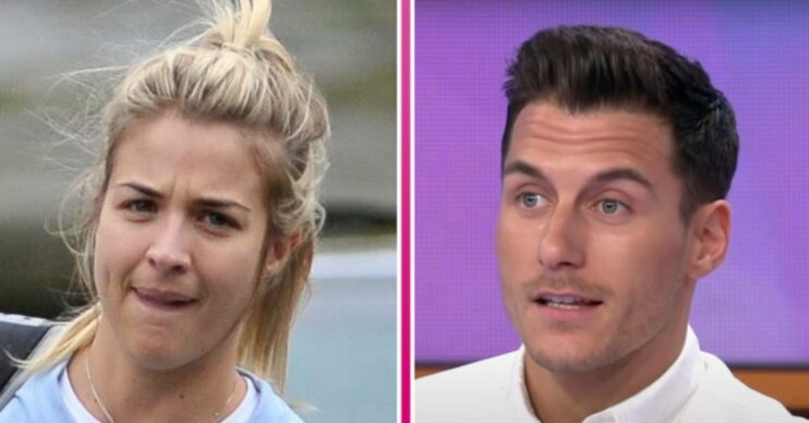 Gemma Atkinson looks unsure, Gorka Marquez looks surprised
