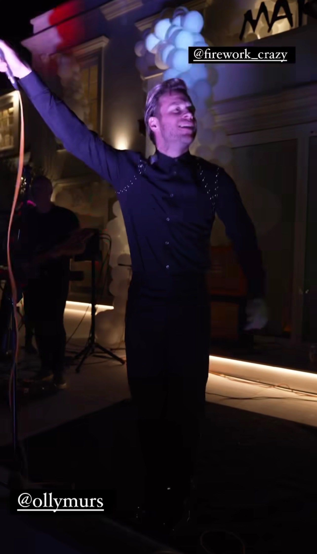 Olly Murs at Michelle and Mark's party 