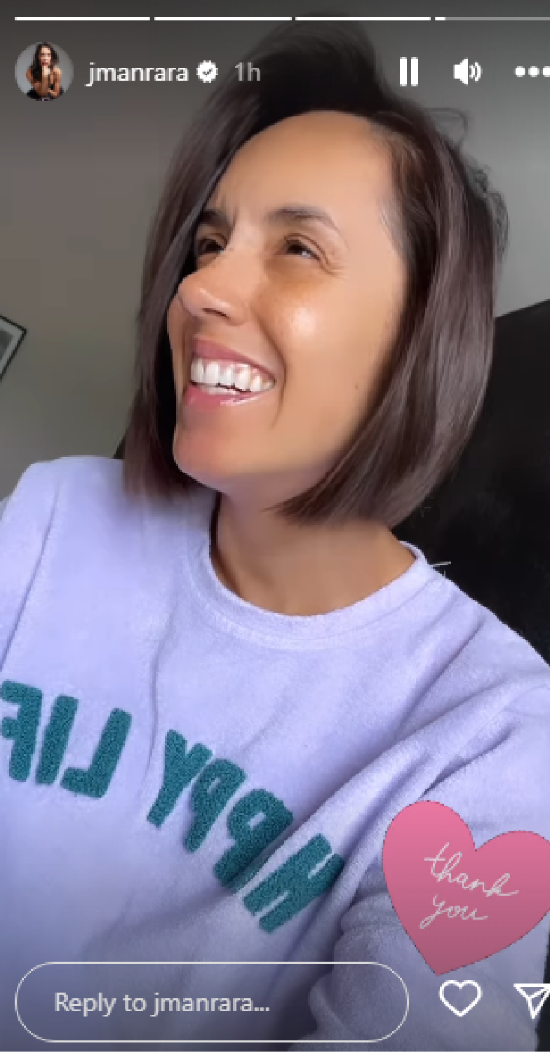 Janette Manrara speaking in Instagram video