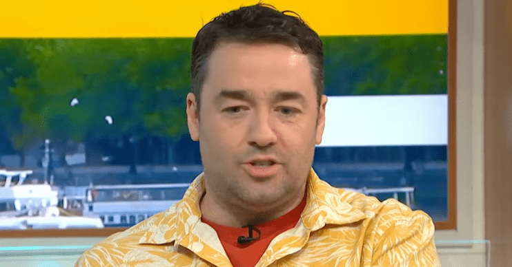 Jason Manford wearing a yellow shirt