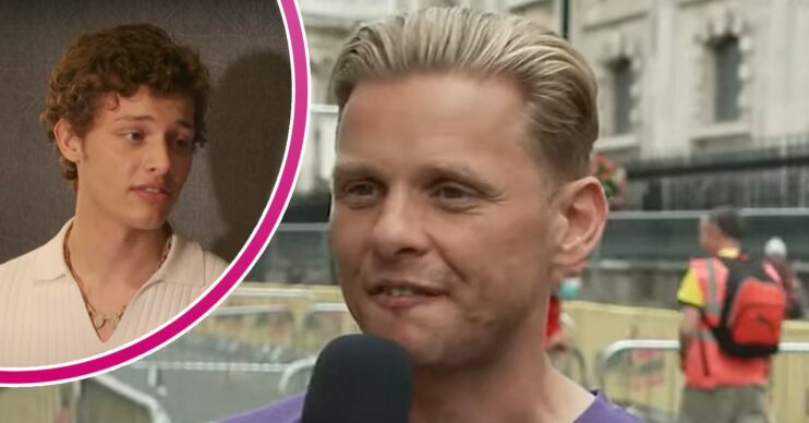 Jeff Brazier with Bobby in bubble